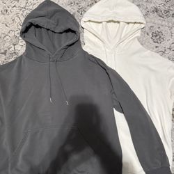 h&m medium grey and white hoodies