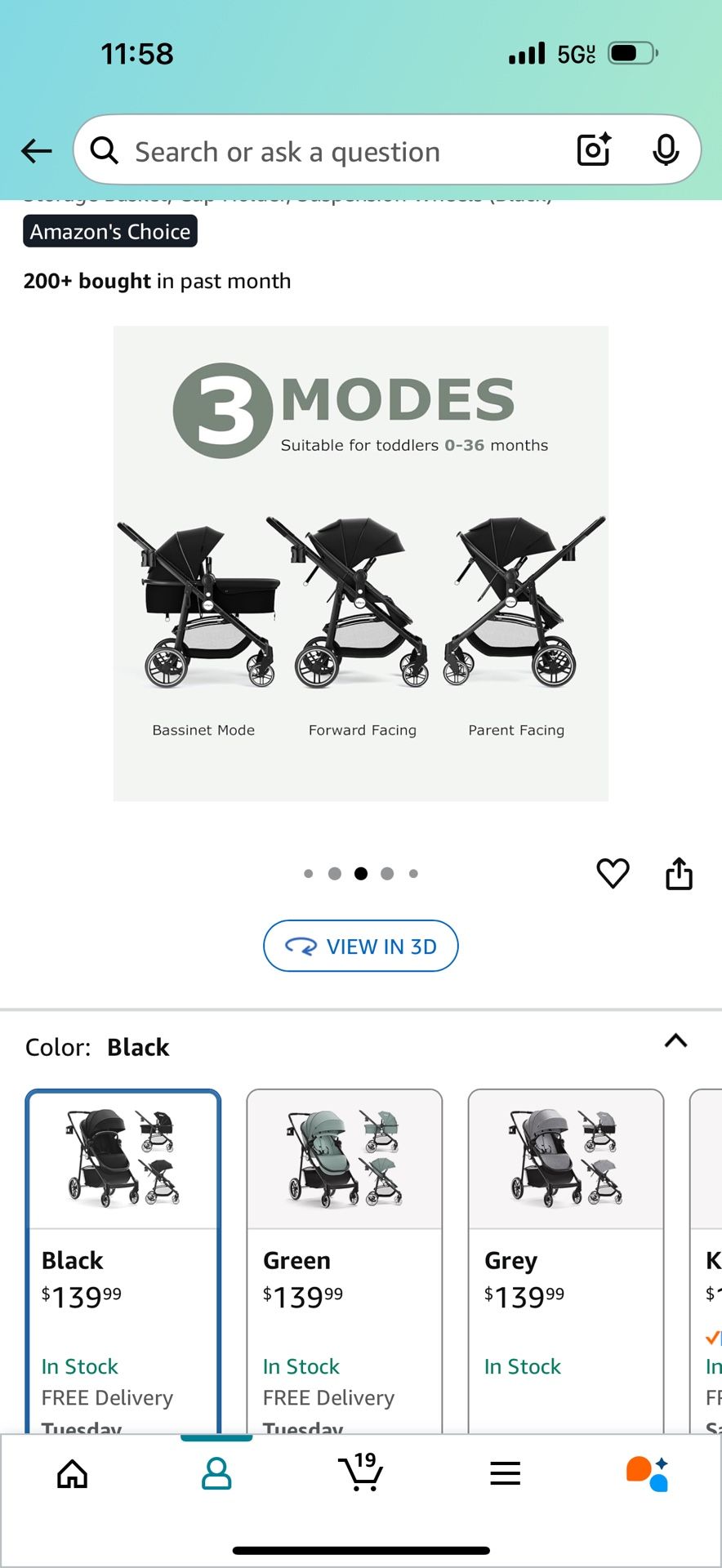 Brand New In Box Infans Stroller 3 In 1 Unopened
