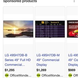 (3X) LG 49SH7DB-B BUSINESS PROGRAMMABLE TELEVISIONS
