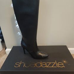 Black Boots With Silver. Size 8.5. Brand New. Never Used. 25.00