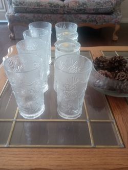 4 Vintage Tiara Glass Ponderosa Pine Large drinking glasses