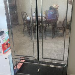 Large Mirrored Jewelry Cabinet 
