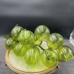 Large MCM 14” Ryukyu Japan Handmade Glass Green Grape Cluster