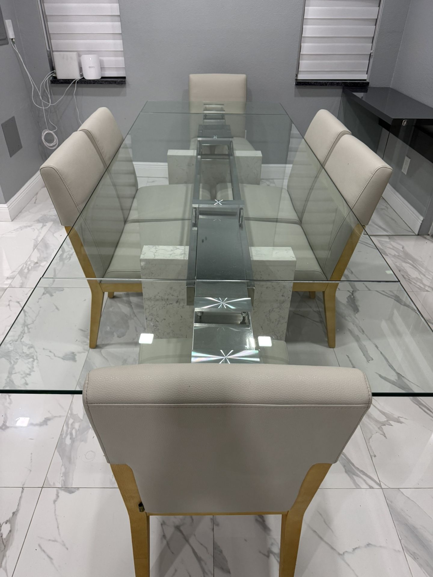 Industria Extendable Dining Table with Carlo Perazzi Dining Chairs