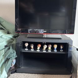 32” RCA Flat Screen TV  with dvd+ Black TV Stand