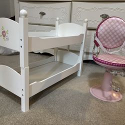 18”doll Bunk Bed And Salon Chair