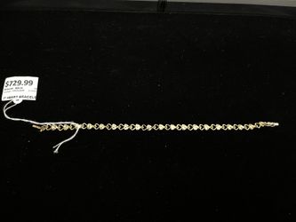 14k Yg Heart Link Bracelet