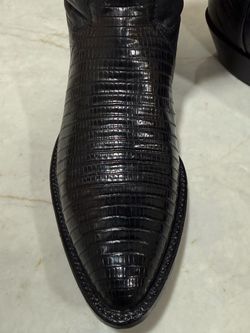 Vintage Panhandle Slim Black Teju Lizard Cowgirl Boots Men’s 8.5 B