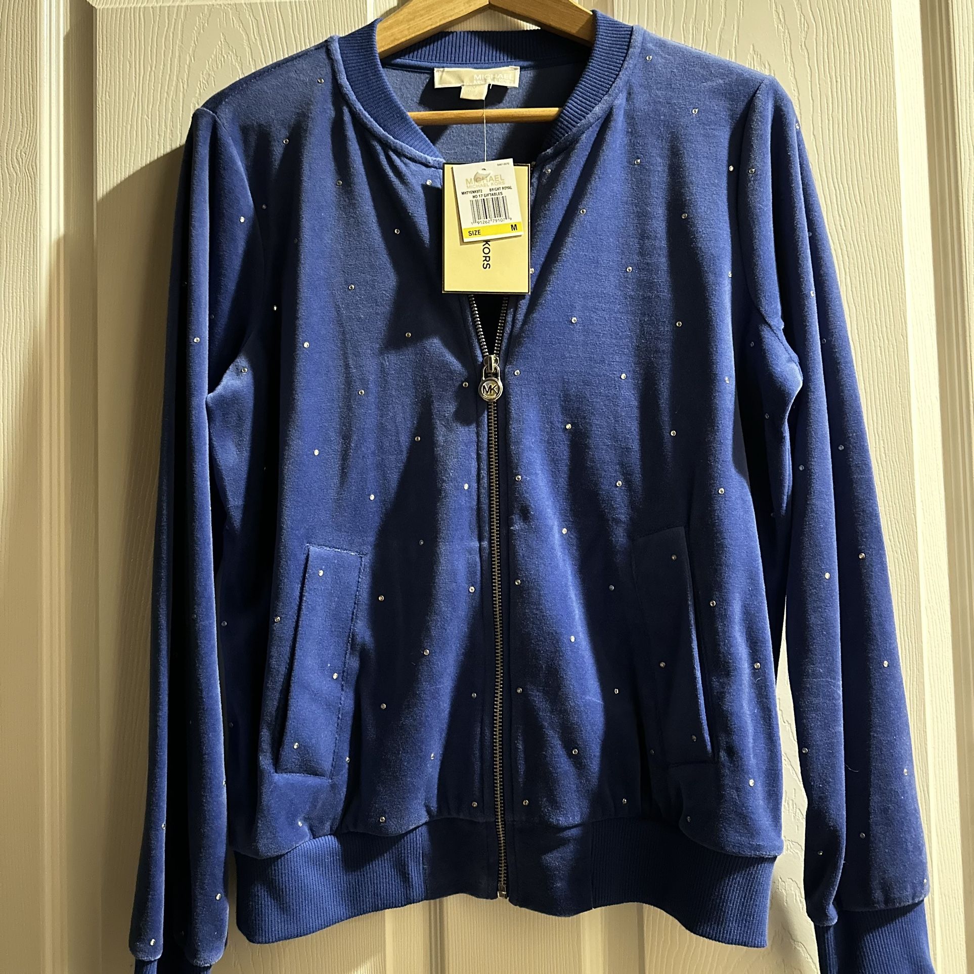NEW michael kors blue zip up jacket