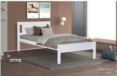 Twin Size Bed Frame Color white or gray