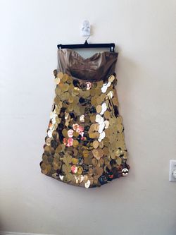 Gold sequin dress