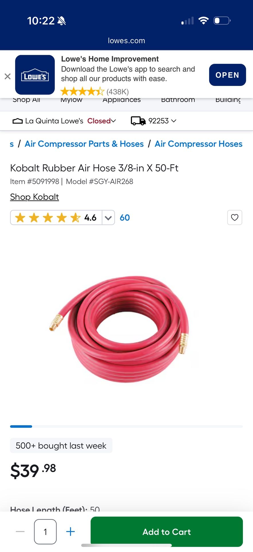 50 Ft Air Hose