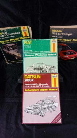 Datsun Jeep Mazda Fiat vehicle repair manuals