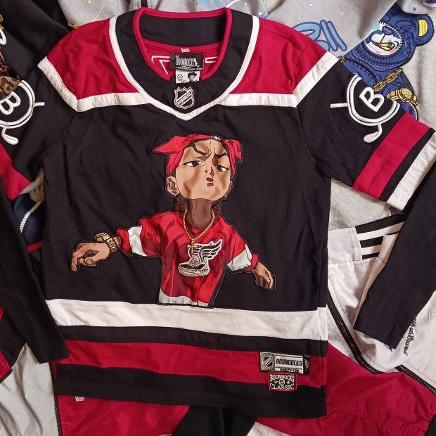 The Boondocks - Riley Hockey Black Knit Jersey Crewneck Small