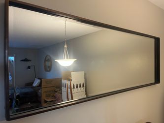 Brown metal frame mirror