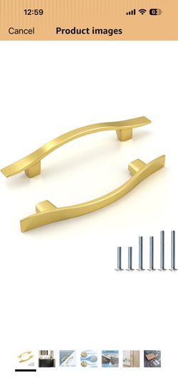 KNOBWELL 30 Pack 3-3/4 inch Hole Center Matte Gold Kitchen Cabinet Pulls,Wave Style Modern Dresser Pulls Hardware Kitchen Cabinet Handles for Bathroom