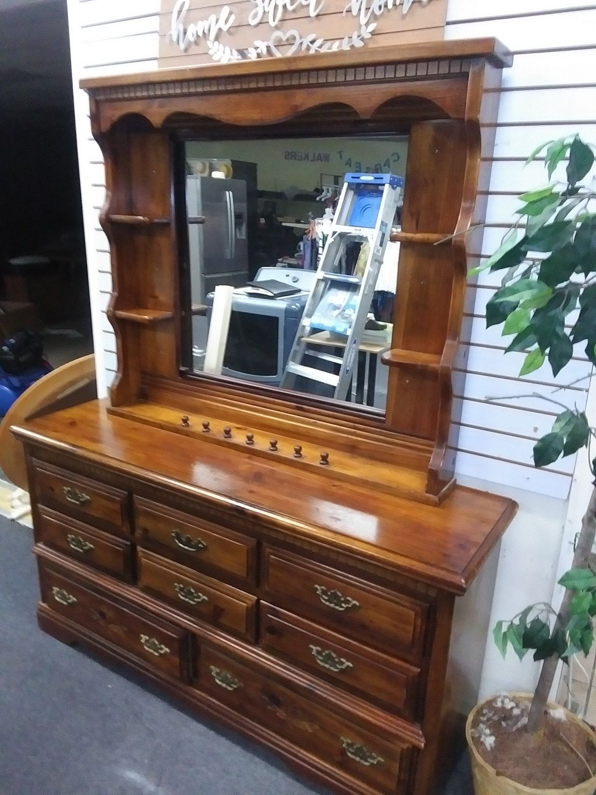 Free.delivery..solid wood dresser. An mirror...$165.00