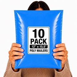 POLY MAILERS 12X15.5 BLUE SELF SEAL SHIPPING BAGS 5/10/15/25/100+ PACKS