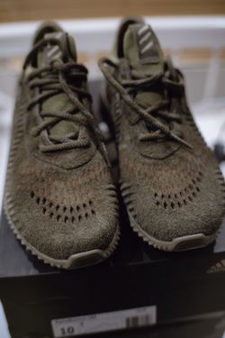 Adidas AlphaBounce Olive Leather - Used ONCE, Size 10