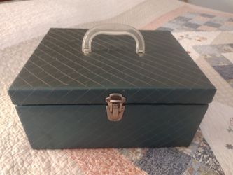 1960's Emerald Green Sewing Box W/Tray