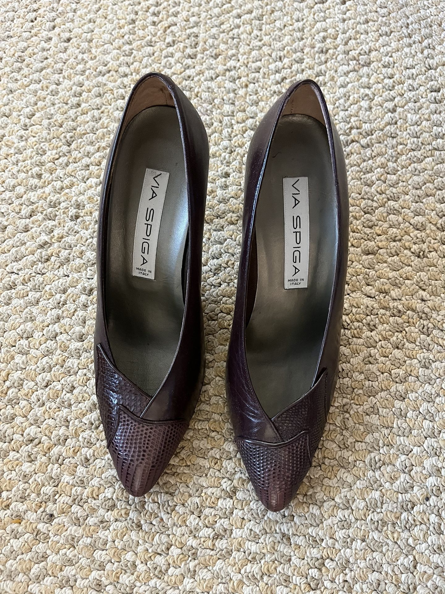 Via Spiga Snakeskin Brown Shoes 10