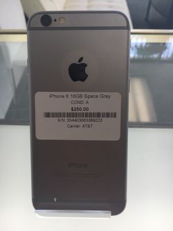 SPACE GRAY IPHONE 6 WITH 16GB!!