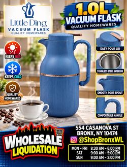 Little Ding 1L Vacuum Flask Blue