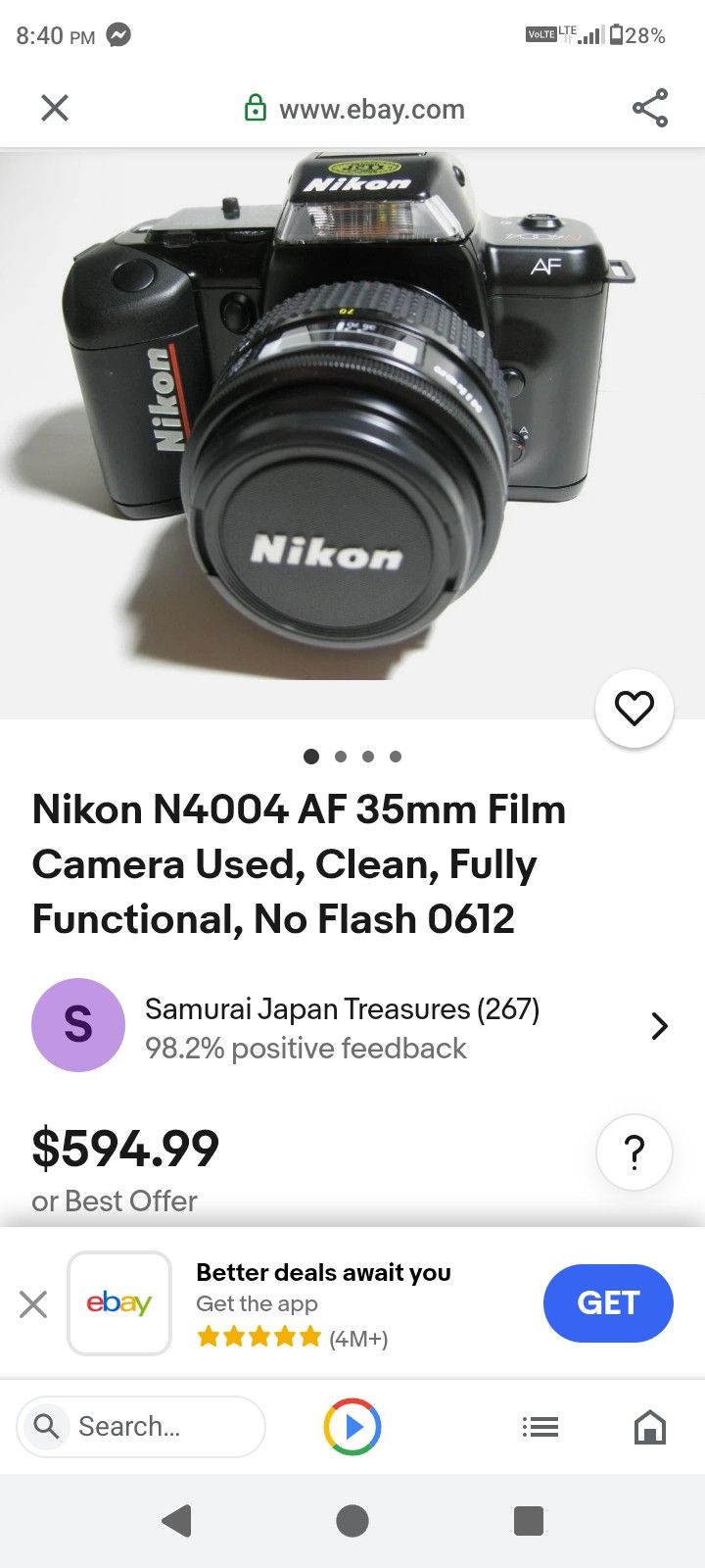 Nikon N4004 Film Carmera