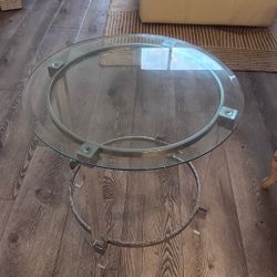 Beautiful Glass Chrome End Table 