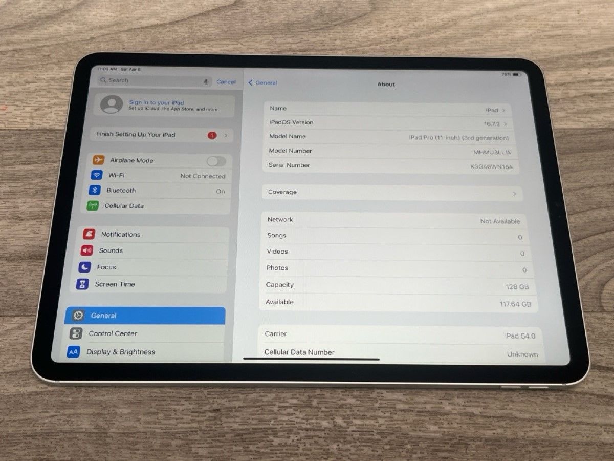 Apple iPad Pro 11" (3rd Gen, 2021)(A1D016416)