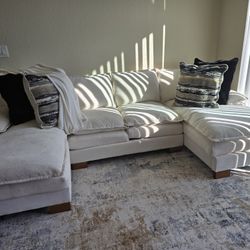 2 Month Old Cream/Beige Fabric Sofa For Sale