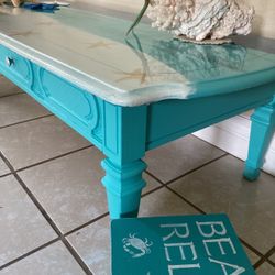 Coastal Coffee Table Reduced Glossy Epoxy Top 
