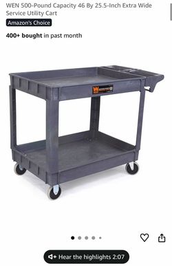 WEN 500 pound capacity extra wide service utility cart