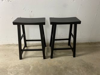Black wood benches