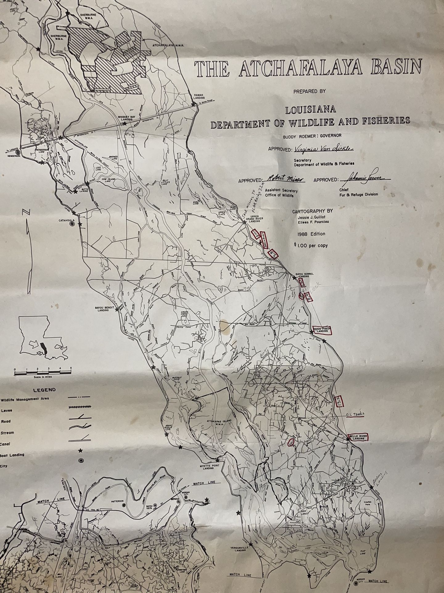 Vintage Map Of Louisiana 
