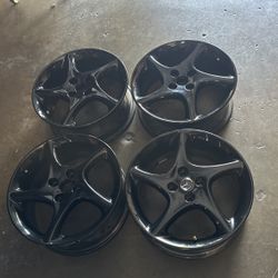 Set Mazda 16” Rims 4lugs Gloss Black Firm Price,,,,