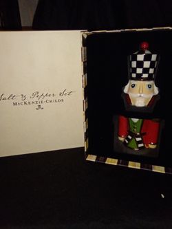 MacKenzie-Childs Nutcracker-Shaped Seasoning Holder (Salt and Pepper Shaker)