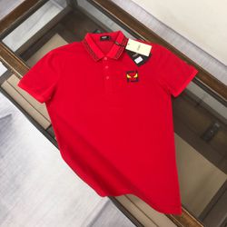 Fendi Red Polo Shirt New 