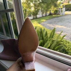 Women’s Pink Glitter Block Heel Boots – Size 39 (EU)