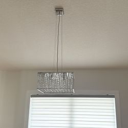 Modern Chrome With Chrystal chandelier 
