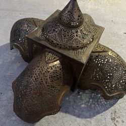 Beautiful Large Brass Moroccan Chandelier - Needs New Wiring