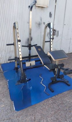 Gold's Gym XRS37 Power Rack w/ Lat Pulldown and Adjustable Weight Bench