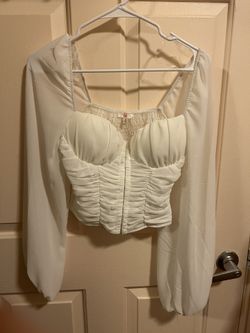 White Corset Top w/ long sleeves