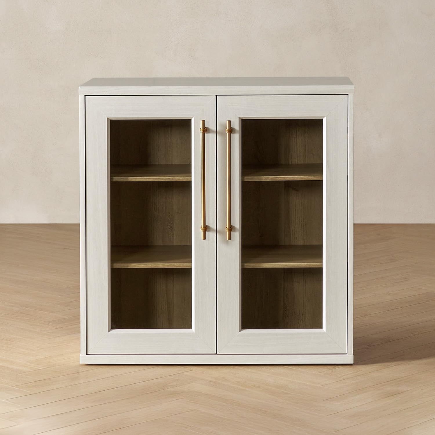 mopio Blake Storage Cabinet, Sideboard Buffet Cabinet with Storage, Small Modular Accent Display Case, Kitchen Coffee Bar Pantry Organizer, Media Cons