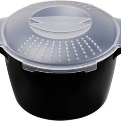 Professional Large Micro Cookware 2 Quart, Microwave Steamer for Vegetables, Cooker for Microwave - BPA Free, Dishwasher Safe