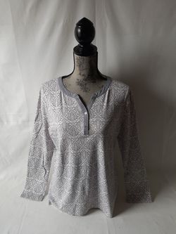 Croft and Barrow printed long sleeve tops size XL.