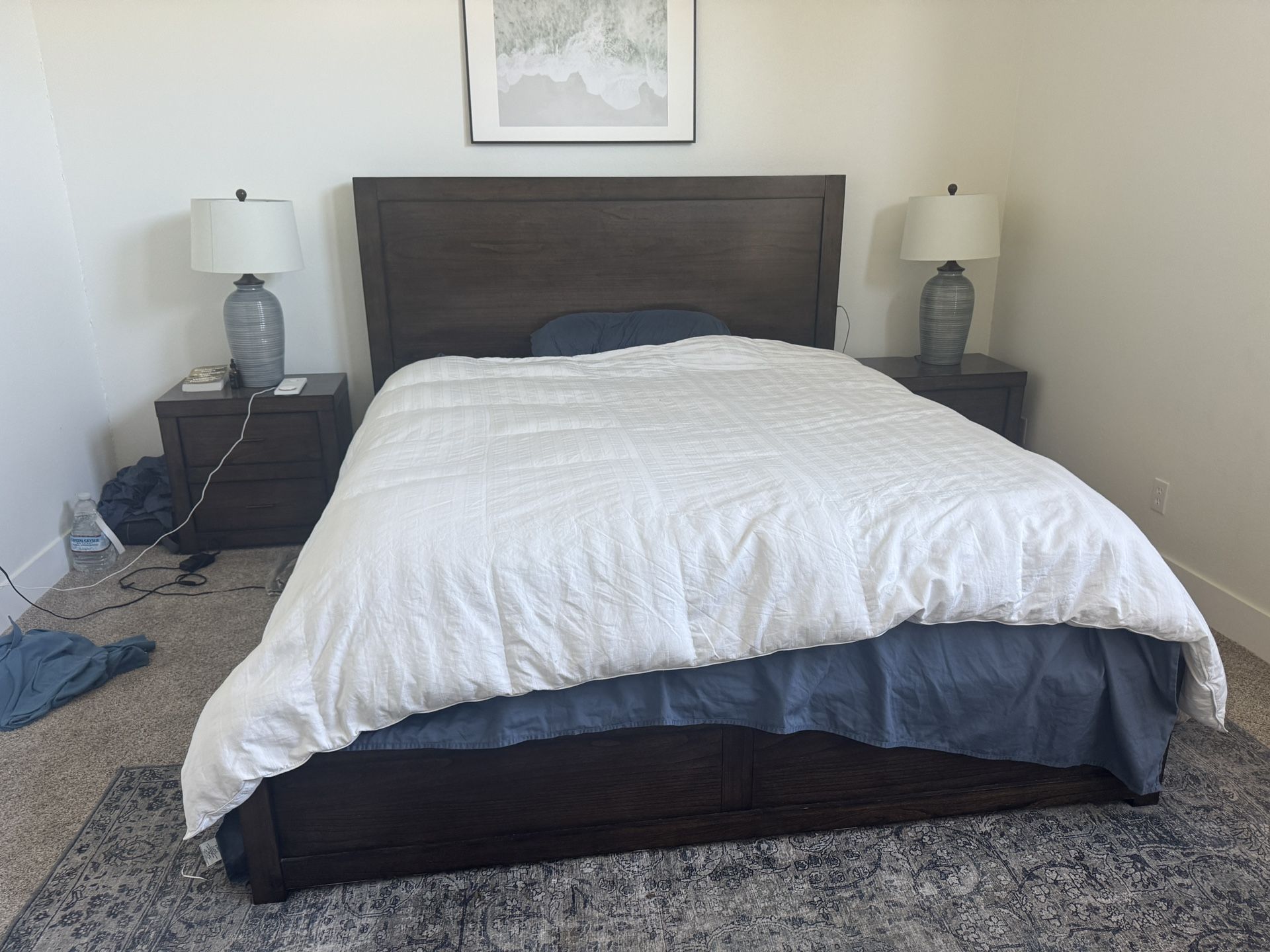 Bed Frame and Night Stands 