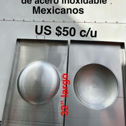 Comales de bola y hondos de acero, inoxidable mexicanos