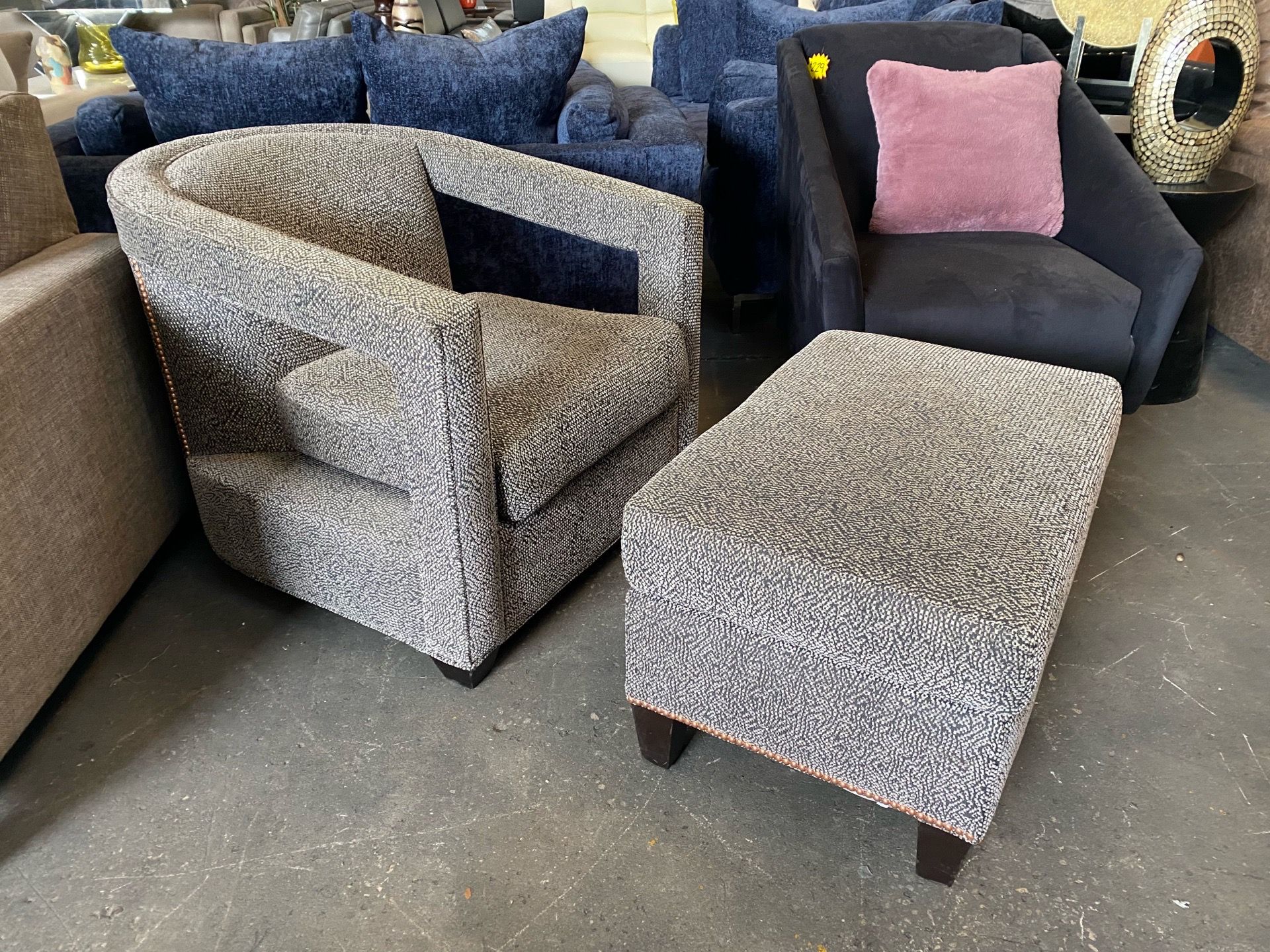 Designer Chair and Ottoman