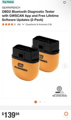 Gearwrench OBD2 Bluetooth Diagnostic Tester 2pack